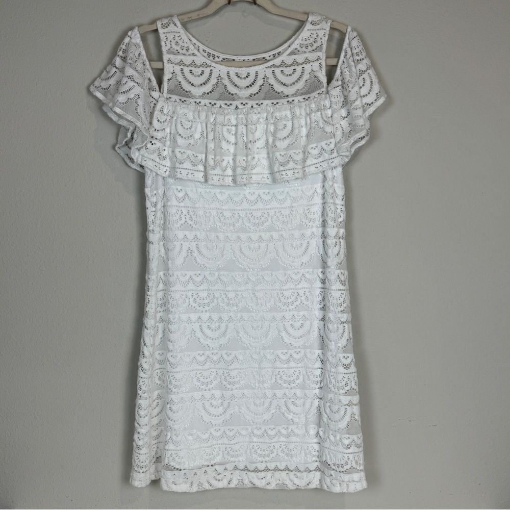 Lilly Pulitzer Lace Sleeveless Cold Shoulder Dress White M